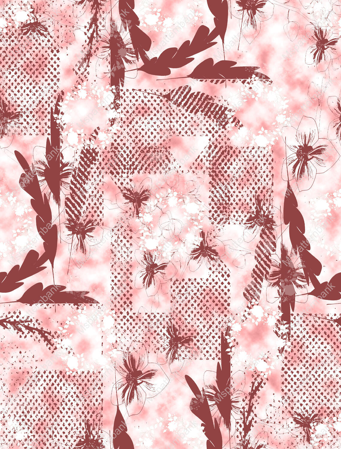 Decorative Olive Floral Geometric Surface Pattern