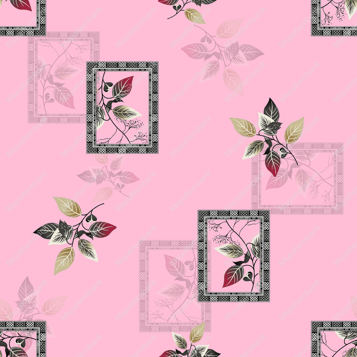Gorgeous Beige Botanical Geometric Surface Pattern