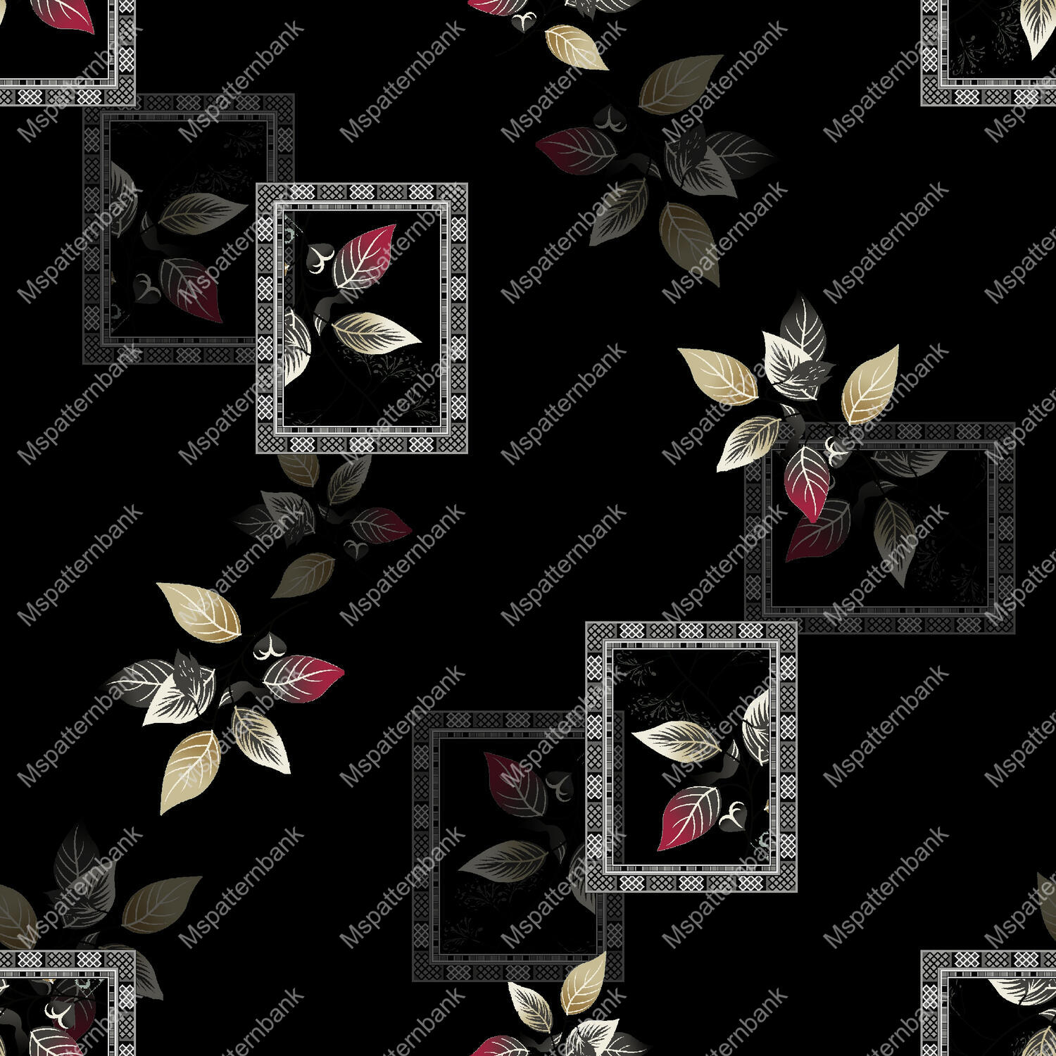 Delicate Coral Damask Geometric Fabric Pattern