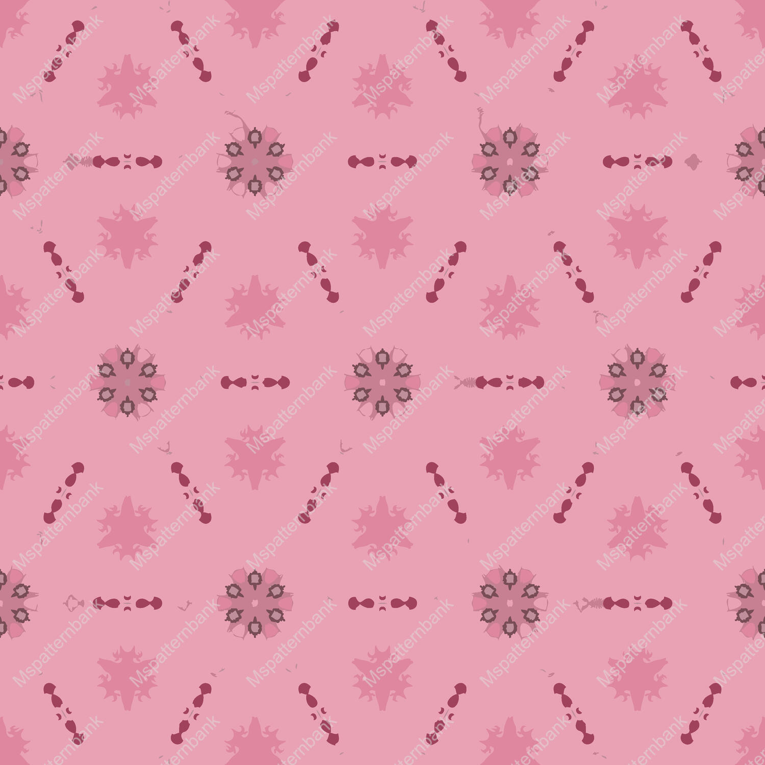 Premium Coral Floral Geometric Fabric Design